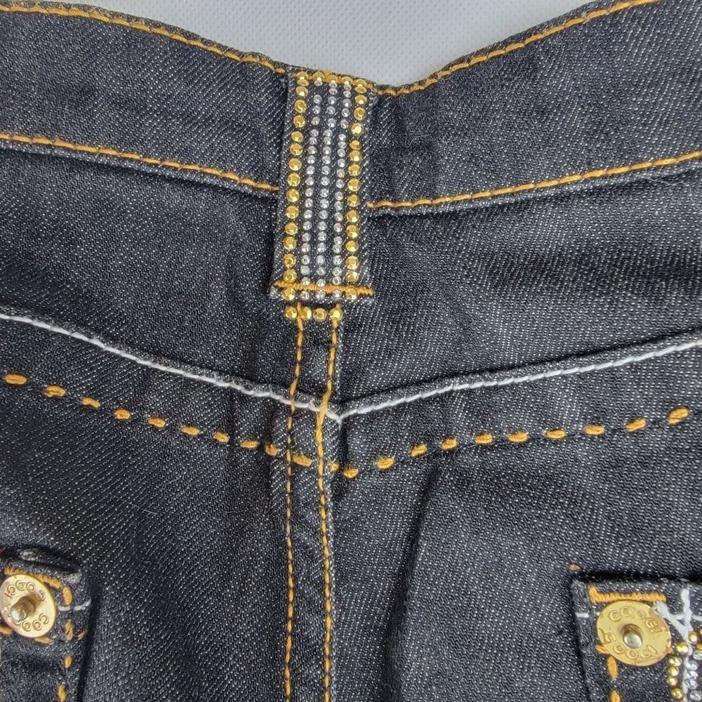 Coogi Womens Size 11/12 Black Denim Blingy Cotton Spandex Straight Leg Jeans - Picture 7 of 13